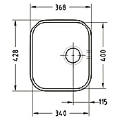Alveus Vgradno korito Variant 40  (40 x 34 cm, Nerjavno jeklo) | 4173 - Einbauspülen Edelstahl | DCFC - Spülen | DCF - Küche | DC - Sanitärinstallation | D - Sanitär | BAUHAUS