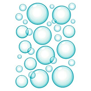 Adhesivos decorativos cristal (Pompas de jabón, Azul/Blanco, 21 x 29,7 cm)