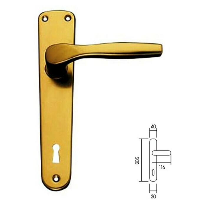 Vovko Garnitura za sobna vrata  (Aluminij, Zlata) | 1130 - Zimmer-Türbeschläge  Alu | AAEA - Tür und Fensterbeschläge | AAE - Beschläge | AA - Eisenwaren | A - Eisenwaren | BAUHAUS