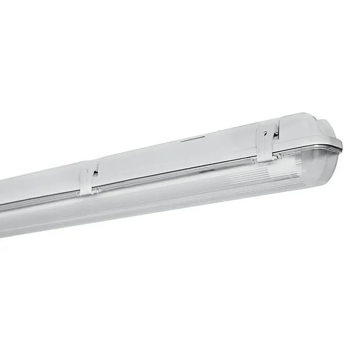 Osram LED-Feuchtraumlichtleiste Submarine - L x B x H: 120,6 x 6,7 x 7,5 cm, Lichtfarbe: Neutralweiß, 15 W, IP65 - Eine weiße Feuchtraumleuchte mit klarem Schutzglas, ideal für den Einsatz in feuchten Umgebungen.