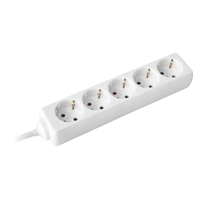 Napajalni razdelilnik  (Dolžina kabla: 5 m, Bela) | Podaljševalni kabli | Elektro oprema | Elektro in svetila | Izdelki | BAUHAUS