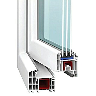 PVC okno (80 x 8 cm, Smer odpiranja: Levo, Bela)