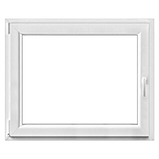 PVC okno (100 x 80 cm, Smer odpiranja: Levo, Bela)