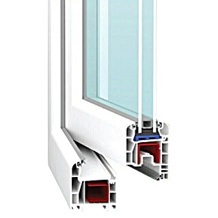 PVC okno z dvojno zasteklitvijo (80 x 120 cm, Smer odpiranja: Desno, Bela)
