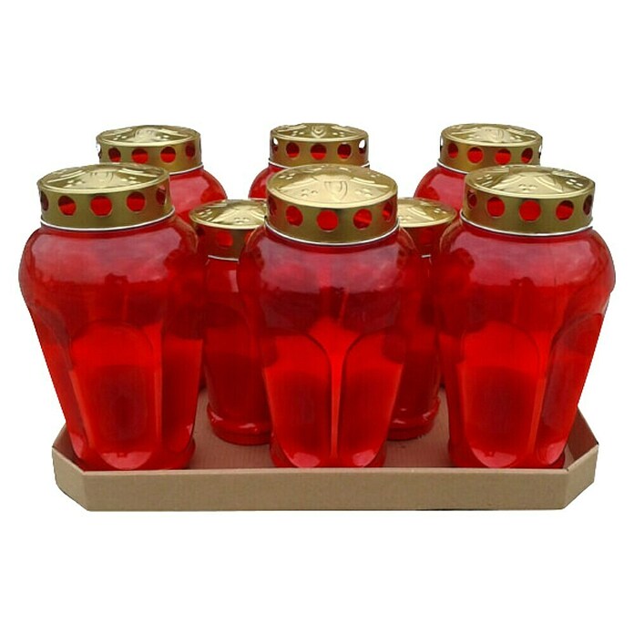 Nagrobna sveča Mojca (set 6+2 kosov)  (Rdeča) | 8502 - Grablichter und Grabkerzen | IDDL - Kerzen /Düfte | IDD - Trendy | ID - Trendy | I - Stadtgarten | BAUHAUS