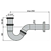 Sifon za bide A45G  (DN32, Kromirana kovina) | 4040 - Sifons/Abläufe/Ablaufgarnituren | DCDA - Wasserinstallation | DCD - Sanitärinstallation | DC - Sanitärinstallation | D - Sanitär | BAUHAUS