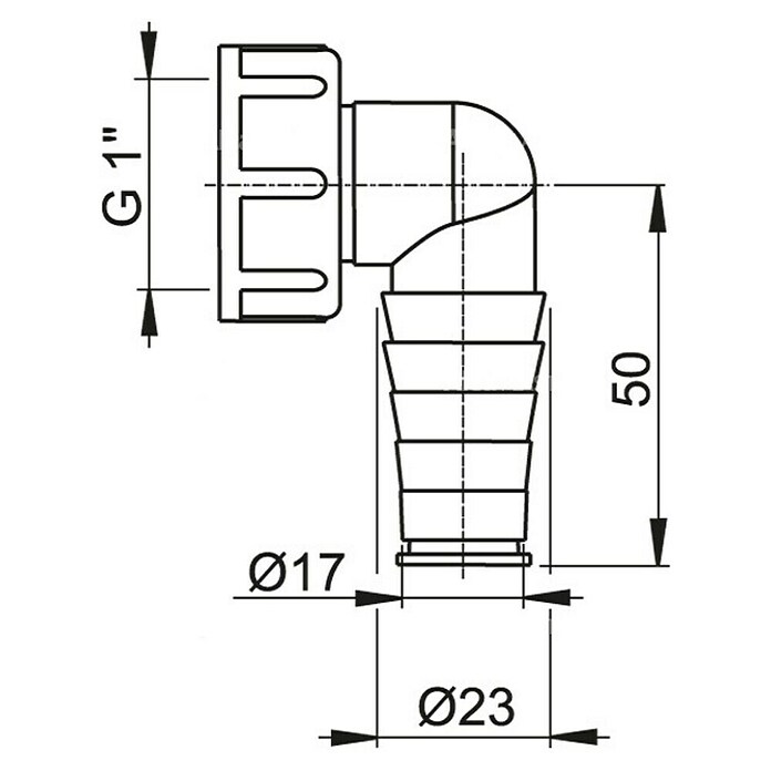 Prehodna cev P0048-ND  (Priklop aparatov (pralni/pomivalni stroj) na sifon, Polipropilen) | 4040 - Sifons/Abläufe/Ablaufgarnituren | DCDA - Wasserinstallation | DCD - Sanitärinstallation | DC - Sanitärinstallation | D - Sanitär | BAUHAUS