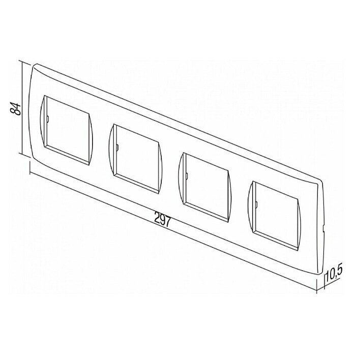 TEM Čatež Pokrivni okvir Soft za modularne vtičnice in stikala 4x2M ...