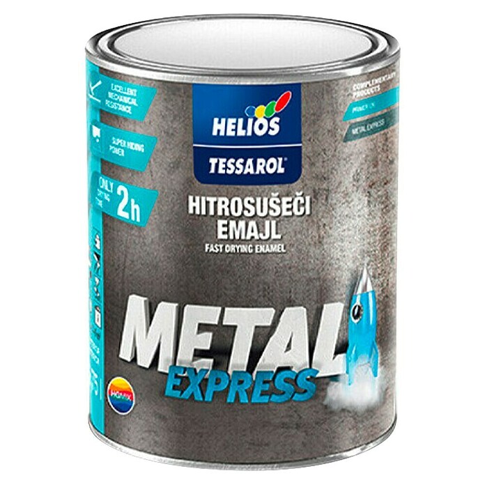 Helios Kovinski zaščitni lak Tessarol Metal Express  (Črna, 0,75 l, Mat) | 5966 - KH-Seidenmattlacke farbig | HADL - Lacke | HAD - Farben | HA - Farben | H - Innendeko/Farben | BAUHAUS