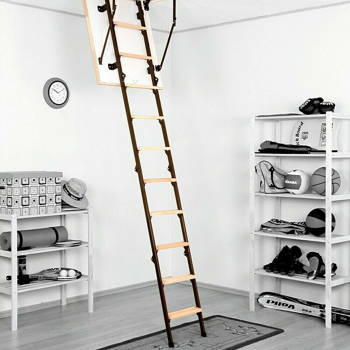 Meisterholz Podstrešne stopnice Mini  (80 x 60 cm, Toplotna izolacija: 1,2 W/(m²K)) | Podstrešne stopnice | Stopnice | Okna, vrata in stopnice | Izdelki | BAUHAUS