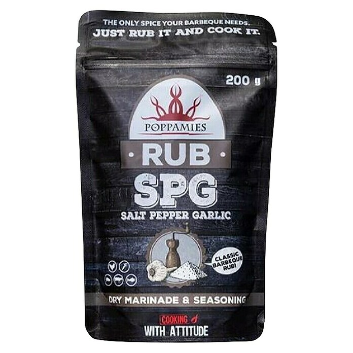 Poppamies Mešanica začimb Salt Pepper Garlic  (200 g) | 8315 - Grill-Zubehör Marke | ICGB - Grillzubehör | ICG - Grillgeräte / Grillzubehör | IC - Freizeit im Garten | I - Stadtgarten | BAUHAUS