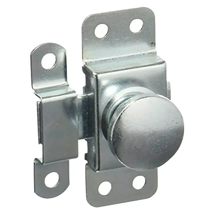 Abus Pestillo deslizante DRC20 - Puerta interior, Plateado - Un pestillo de botón plateado, ideal para bloquear de forma segura puertas y ventanas en casa para más seguridad.