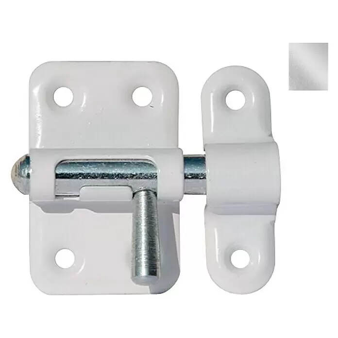Abus Pestillo deslizante SRR40 - Puerta interior, Blanco - Cerrojo de barril pintado de blanco con un perno plateado.