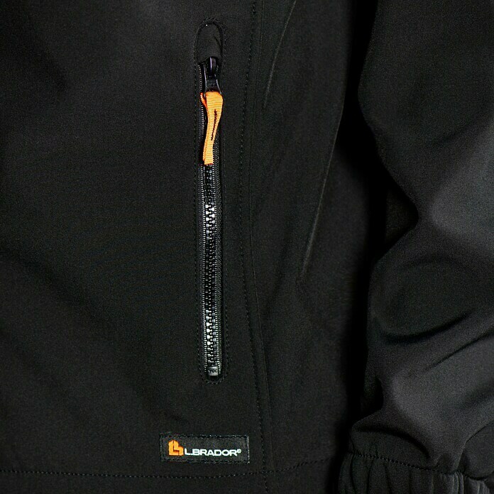 L.Brador Softshell-Jacke 554 P (L, Schwarz)