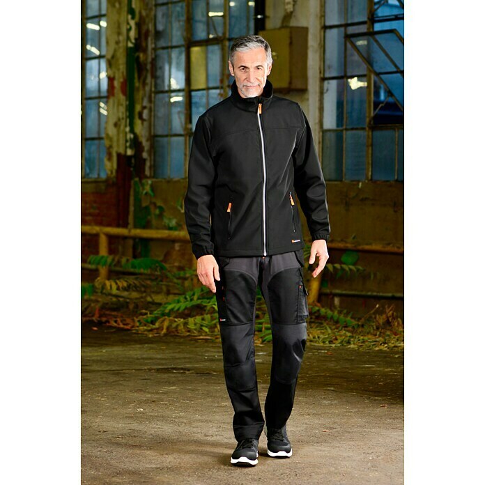 L.Brador Softshell-Jacke 554 P (L, Schwarz)