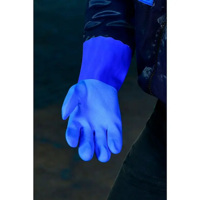 Guide Arbeitshandschuhe 143 PVC - Blau, 10 - Blaue Gummihandschuhe schützen vor Schmutz und Chemikalien. Ideal für Reinigung, Gartenarbeit und Laborarbeiten.