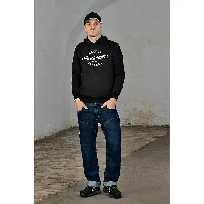 Flexfit Gorra - Negro, L/XL - Look casual con una sudadera negra con el estampado "Handcrafter Perfect" y vaqueros resistentes, ideal para el día a día.