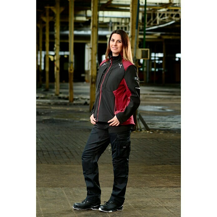 Kübler Pulse Damen-Softshell-Jacke (Schwarz/Bordeaux, M) | BAUHAUS