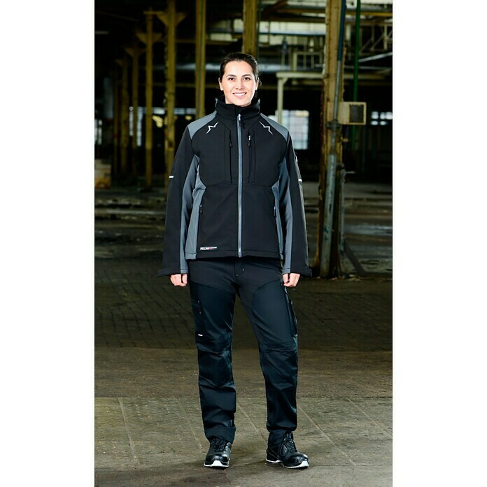 Kübler Pulse Damen-Softshell-Jacke (Schwarz/Anthrazit, XS) | BAUHAUS