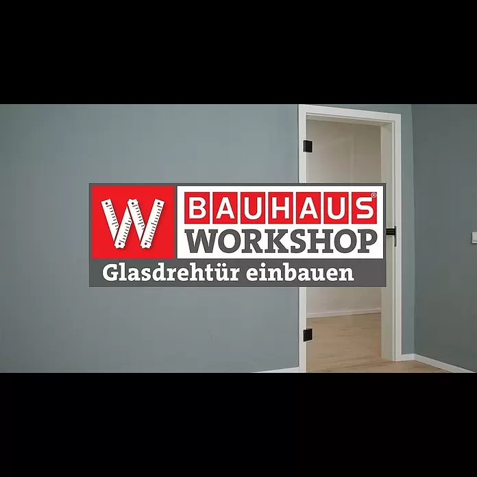 Diamond Doors Glasdrehtür 507 - 709 x 1.972 mm, DIN Anschlag: Links, Milchglas - Glas-Drehtr einbauen [Anleitung] | BAUHAUS Workshop