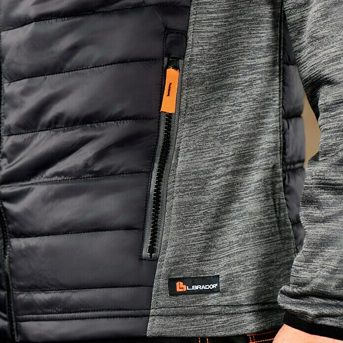 L.Brador Hybridjacke 6090P (Schwarz/Grau, L) | BAUHAUS