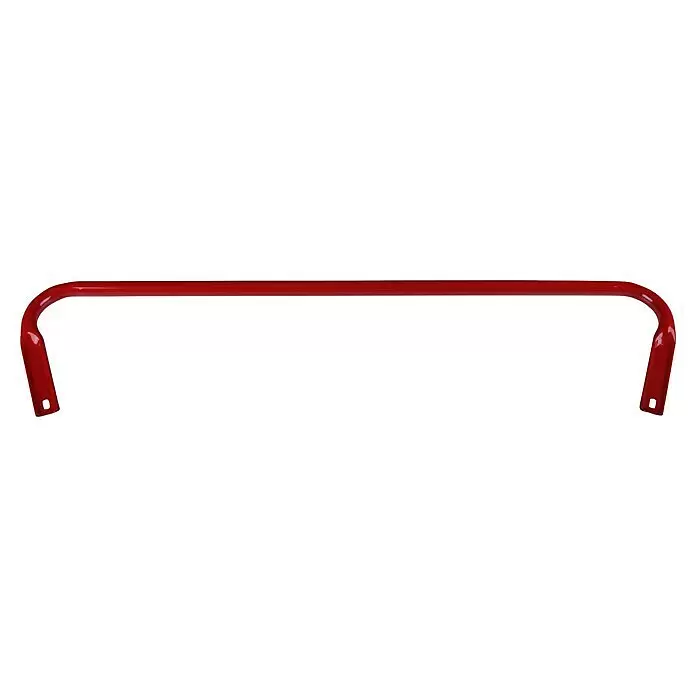 Dolle Handlauf - Passend für: Dolle Bodentreppen Pur, Easy Loft, Easy Loft Pro, Kompakt, Isotrend - Glänzende rote U-förmige Stange mit abgerundeten Ecken und Befestigungslöchern an jedem Ende.