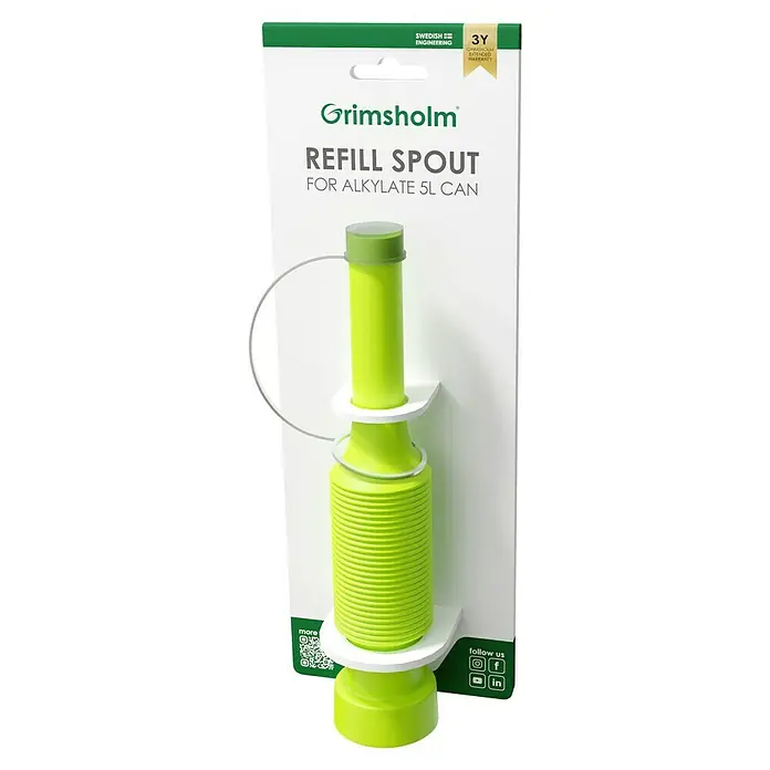 Grimsholm Green Ausgussstutzen für Rasenmäher - Grimsholm Alkylate 5L-Kanister, 1 Stk. - Grimsholm Nachfüllstutzen für 5L-Alkylatkanister: Praktischer Ausgießer für einfaches und sauberes Umfüllen, ideal für Gartenarbeit und Werkstatt.