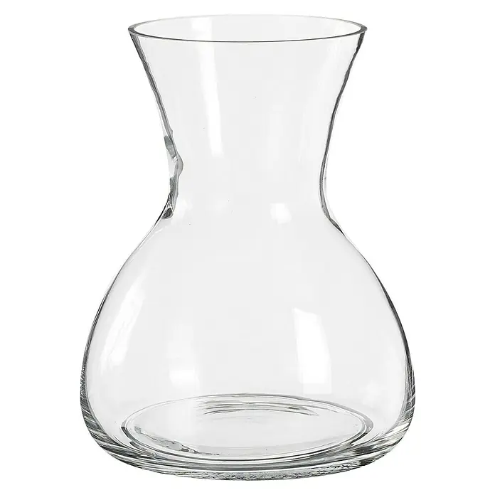 Jarrón Helena - Ø x Al: 18,5 x 23 cm, Transparente - Jarra de vidrio con forma abombada y cuello estrecho, ideal para agua, zumo o vino. Diseño elegante para el uso diario y ocasiones especiales.