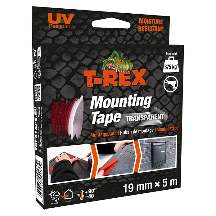 T-Rex Montageklebeband Mounting Tape (Farblos transparent, L x B: 5 m x 19 mm) | BAUHAUS