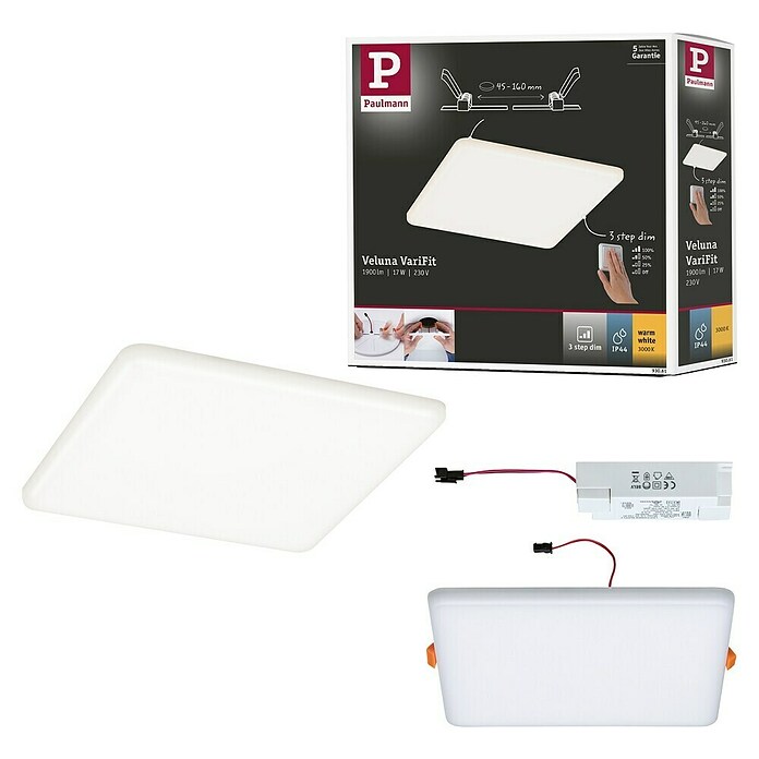 Paulmann LED panel (17 W, Satin, D x Š x V: 18,5 x 18,5 x 3,1 cm, Može se prigušiti)