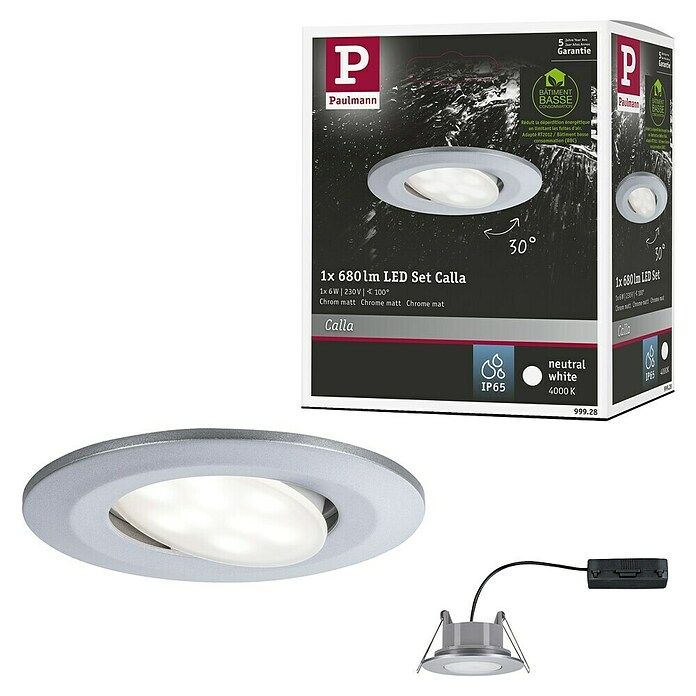 Paulmann LED-Einbauleuchte Calla (6 W, Chrom, IP65) | BAUHAUS