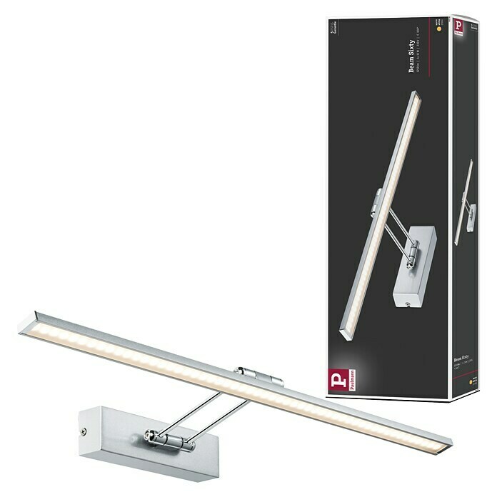 Paulmann Galeria Aplique LED para cuadros (11 W, Blanco cálido, 58,5 x 19 cm, Níquel cepillado)