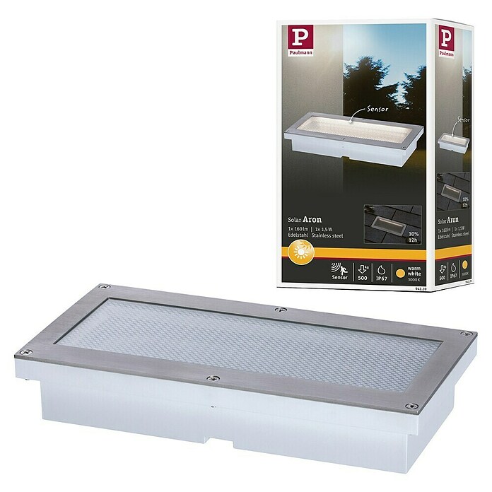 Paulmann Vgradna talna svetilka Aron  (1,5 W, Bele barve, Do x Š: 10 x 20 cm) | 3092 - Einbauleuchten aussen | CAJA - Outdoorleuchten Hochvolt | CAJ - Outdoorleuchten | CA - Beleuchtung | C - Elektro | BAUHAUS