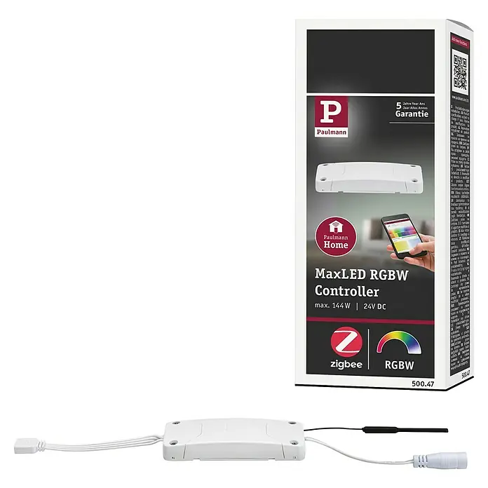 Paulmann Smart Home ZigBee Controlador RGBW MaxLED - Plástico - El conjunto de controladores Paulmann MaxLED RGBW con tecnología Zigbee para efectos de iluminación personalizados, incluyendo 5 años de garantía.