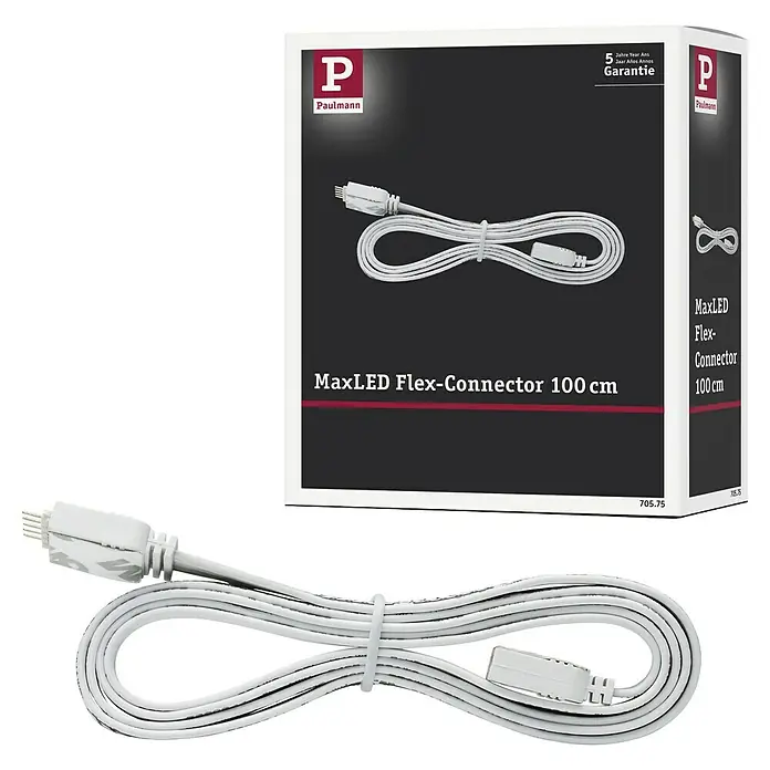 Paulmann MaxLED Cable de conexión MaxLED Flex-Connector - 100 cm - Imagen de un conector flexible Paulmann MaxLED (100 cm) con embalaje.