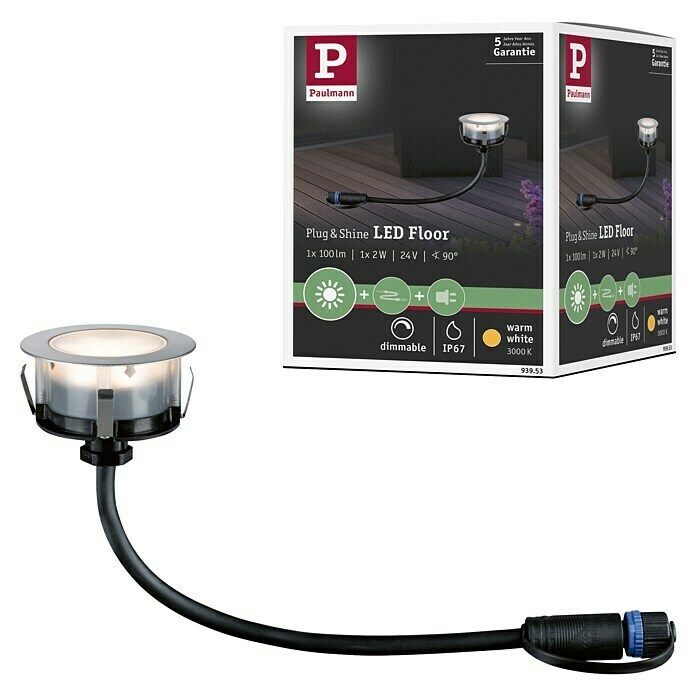 Paulmann Plug & Shine Vrtna LED spot svjetiljka Floor Eco (1,3 W, Srebrno, Promjer: 7 cm, 24 V, IP65)