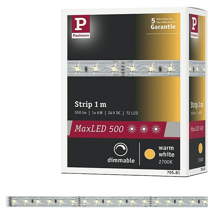 Paulmann Led-strip (1 m, Warm wit, 7 W)