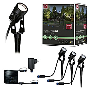 Paulmann Plug & Shine Set vrtnih LED spot svjetala (3 W, Šiljak za zabijanje u zemlju, Visina: 26 cm)