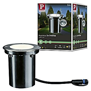 Paulmann Plug & Shine LED-Gartenspot (6 W, Warmweiß, IP67, Ø x H: 14 x 15 cm, Abstrahlwinkel: 20 °)