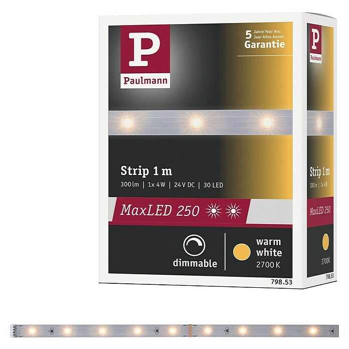 Paulmann MaxLED 250 Led-strip (Lengte: 1 m, Lichtkleur: Warm wit, 4 W, 300 lm) | BAUHAUS