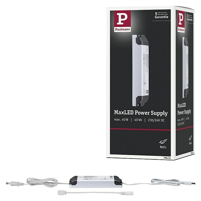 Paulmann MaxLED Strujni priključak 40VA DC  (Š x V: 52 x 24 mm, Bijela) | BAUHAUS