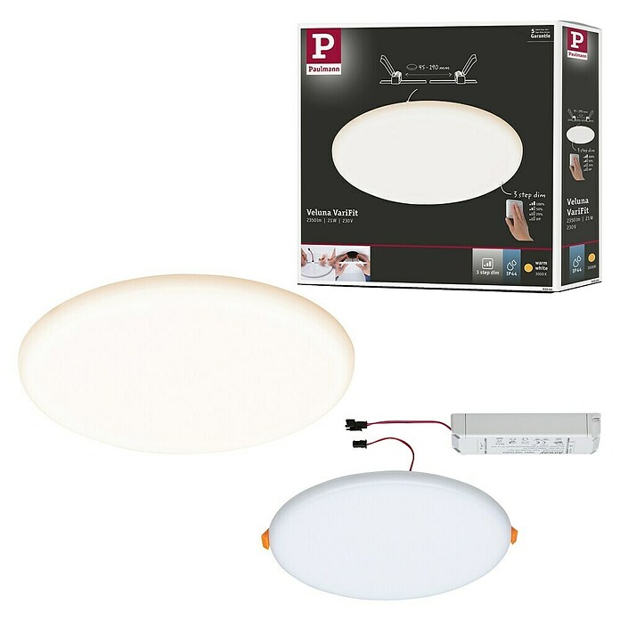 Paulmann Okrugla ploča s LED svjetlom (21 W, Satin, Ø x V: 21,5 x 3,1 cm)