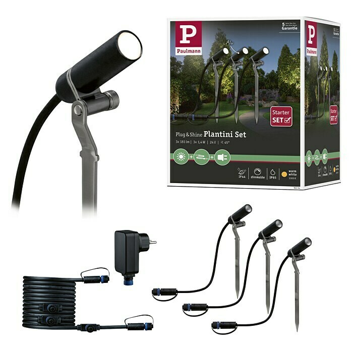 Paulmann Plug & Shine Set vrtnih LED spot svjetala (S 1 žaruljom, 2,5 W, Štap za zabijanje u zemlju, IP65)