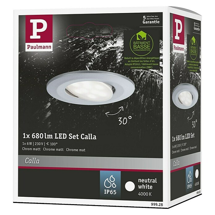 Paulmann LED-Einbauleuchte Calla (6 W, Chrom, IP65) | BAUHAUS