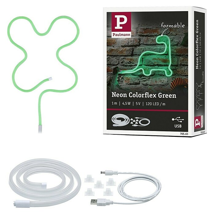Paulmann LED traka Neon Colorflex USB  (Duljina: 1 m, Boja svjetla: Zelene boje) | BAUHAUS
