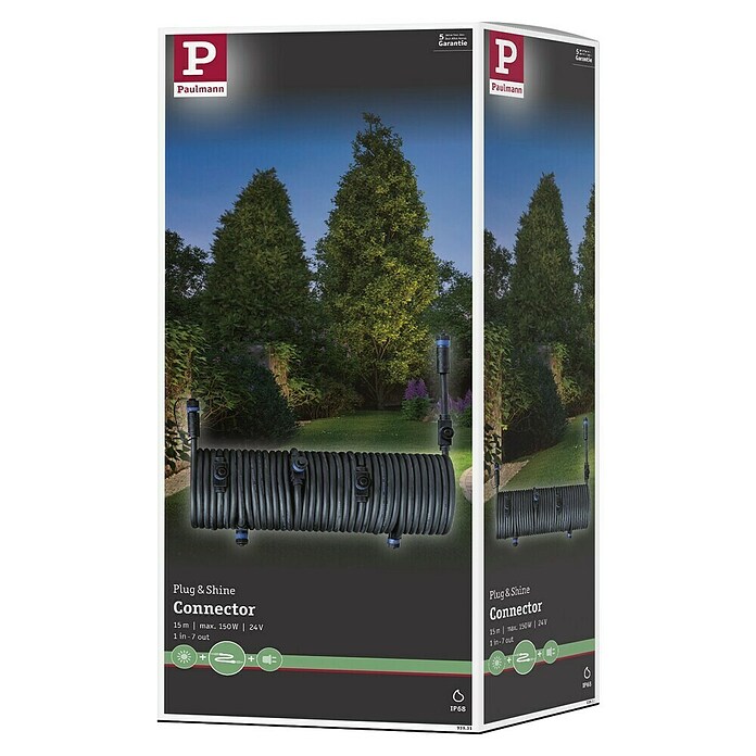 Paulmann Plug & Shine Verbindungskabel (15 m, 7 Anschlüsse, IP68)