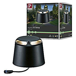 Paulmann Plug & Shine LED-Außenleuchte (6 W, Warmweiß, IP67, Ø x H: 19,3 x 15,5 cm)