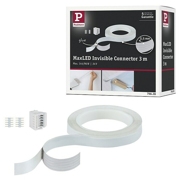 Paulmann MaxLED Skriveni priključak s kopčom  (D x Š x V: 3 m x 17,5 mm x 12 mm, Bijela) | BAUHAUS