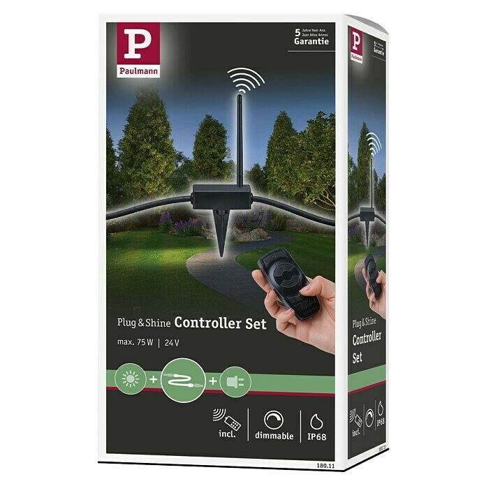 Paulmann Plug & Shine Controller (Max. vermogen: 75 W, Zwart, IP68)