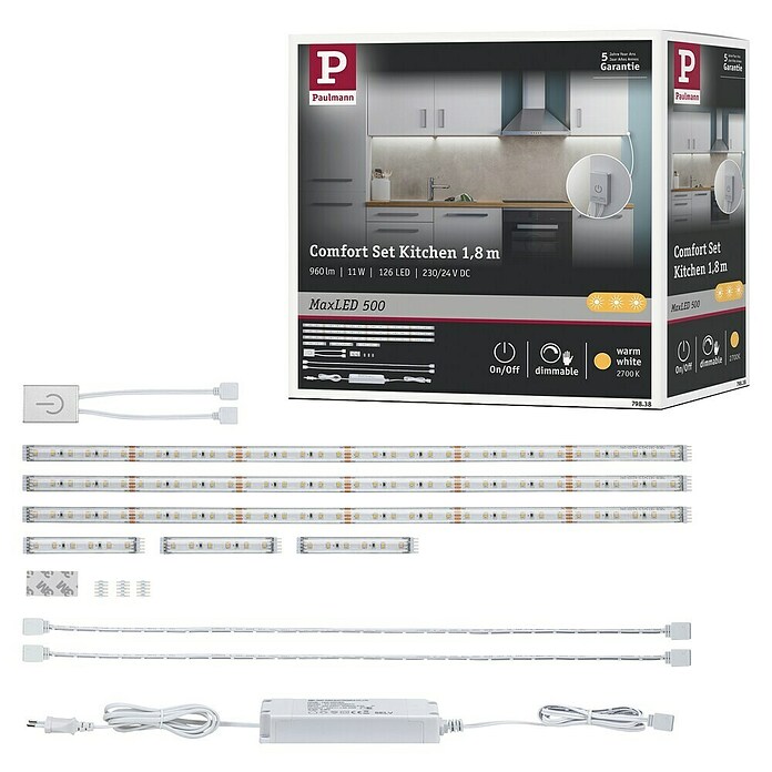 Paulmann LED traka Function MaxLED  (D x V: 180 cm x 3 mm, Srebrna) | BAUHAUS